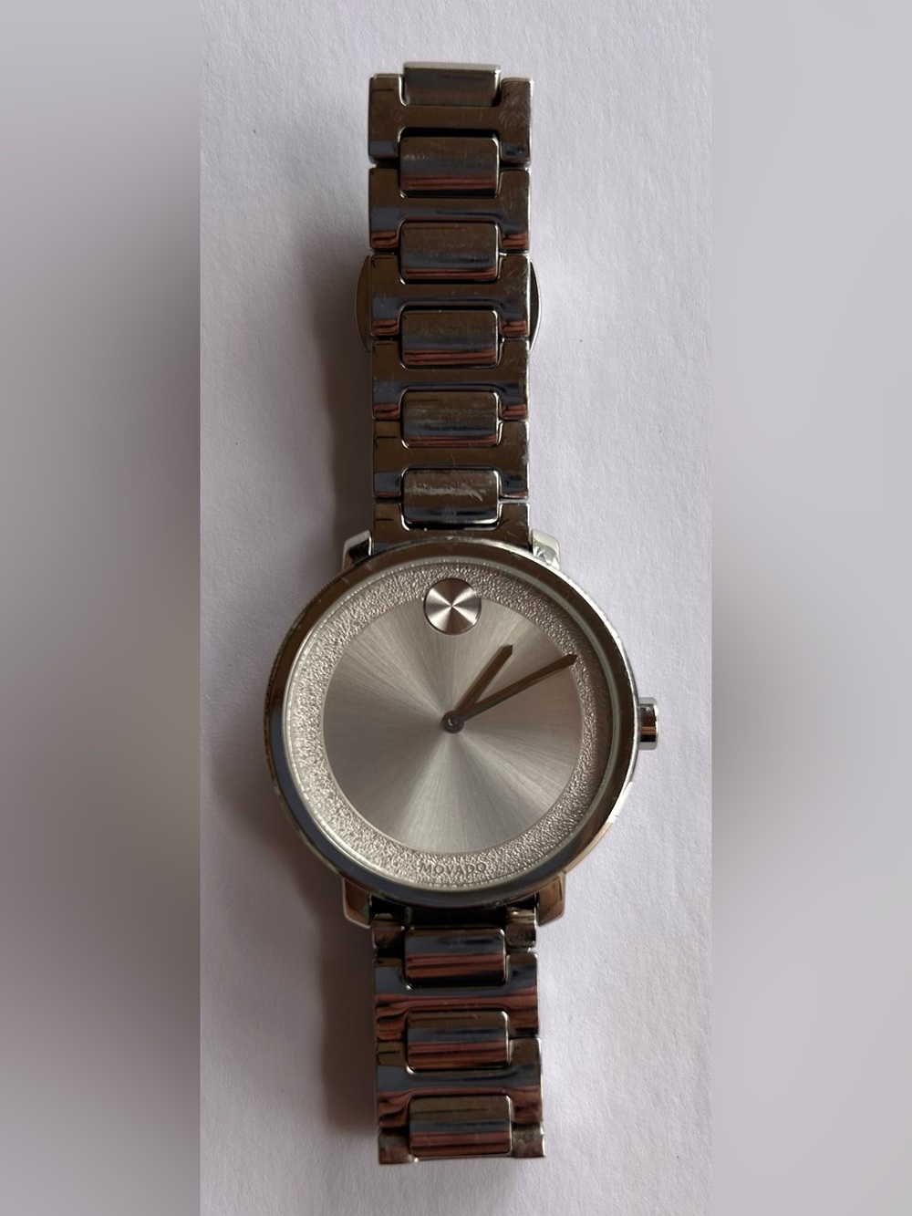 Movado Bold Sugar Dial Stainless Steel silver toned Museum Dial Bracelet Watch - Picture 2 of 6
